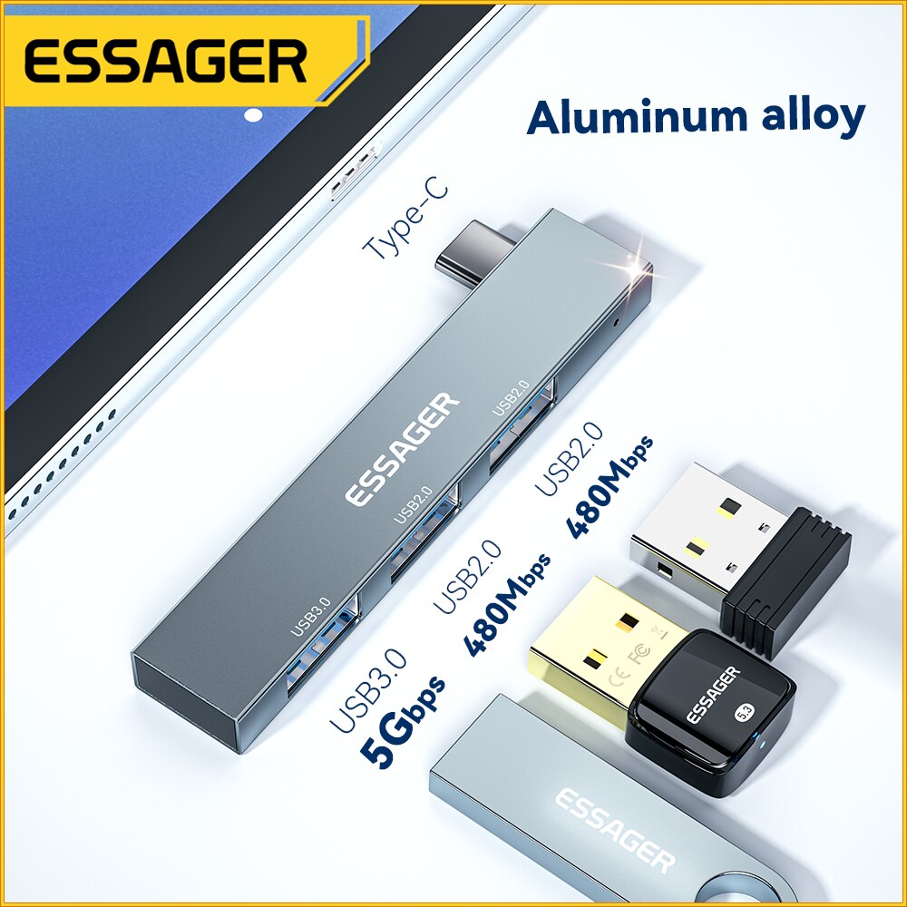 Usb Hub Type C - Essager 3-in-1 USB C HUB High