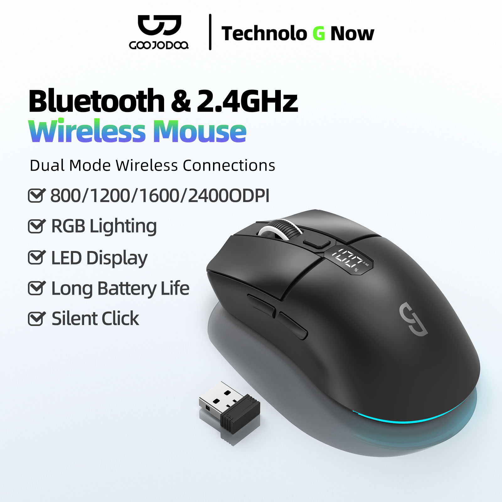 Tablet Accessories Choice Store - 2.4G Wireless Gaming Mouse Smart Screen