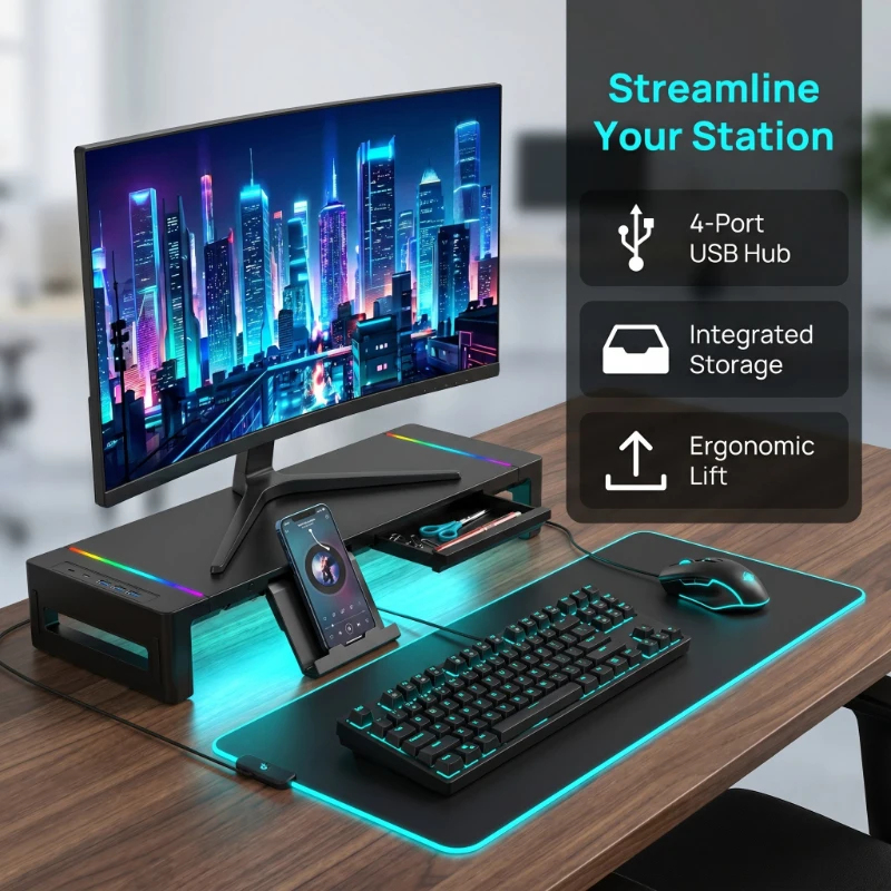 Tablet Stand Adjustable - Ergonomic Foldable Monitor Stand Riser Household