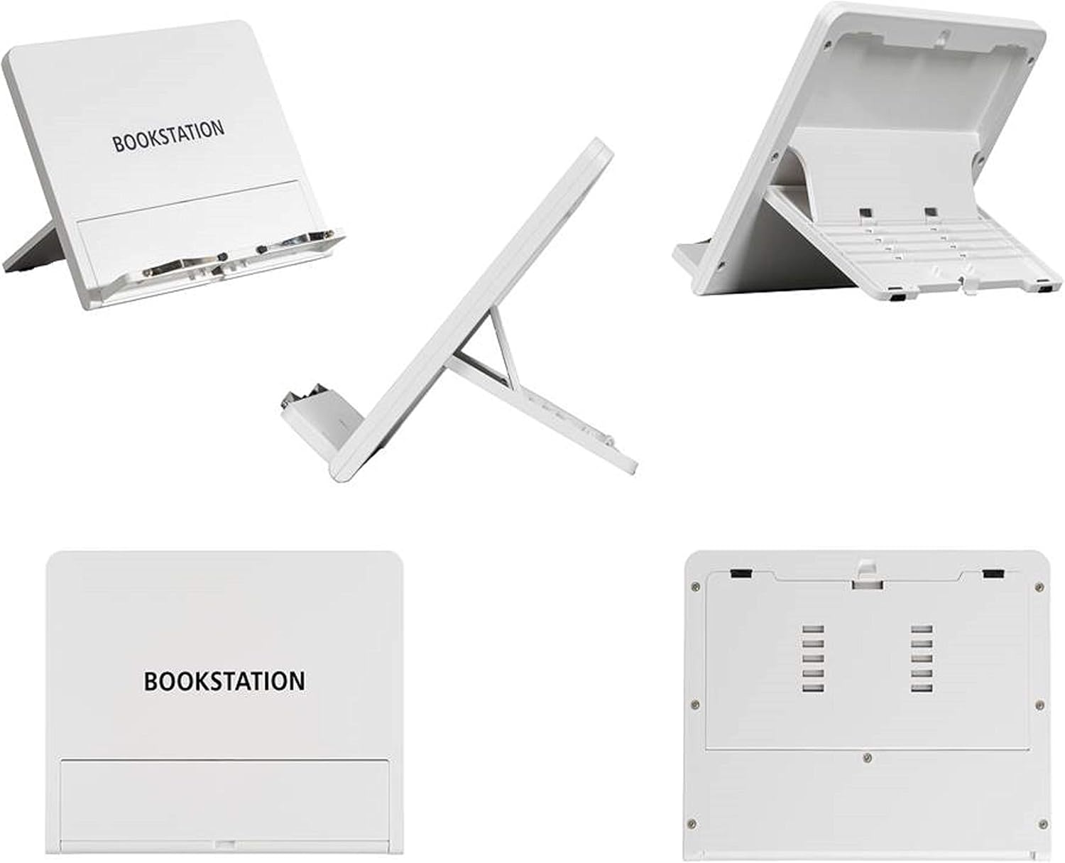 Tablet Stand Adjustable - White Book Stand for Reading, Adjustable