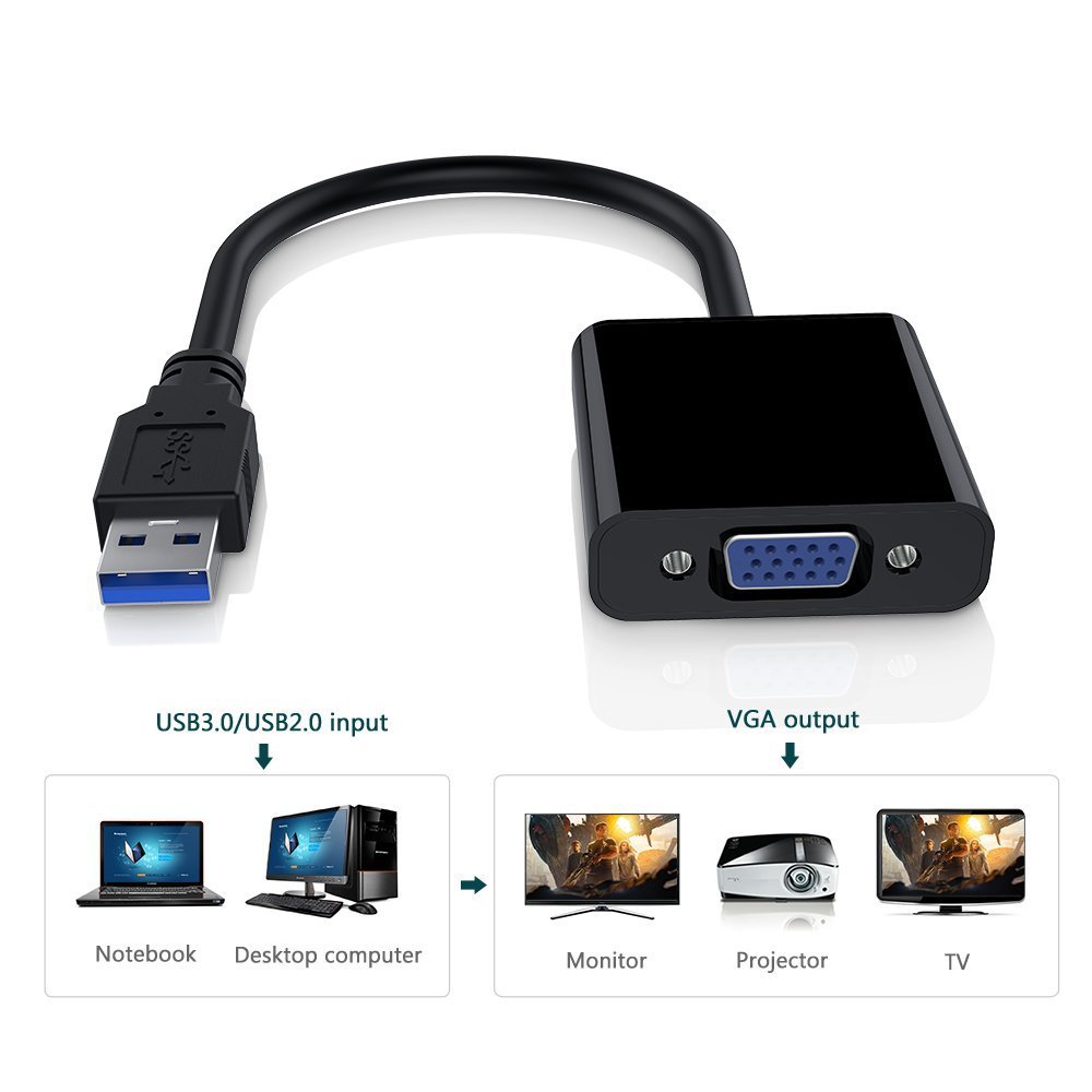 USB 3.0 To VGA Adapter Multi-D - Tablet Lap Desk recensione e prezzo