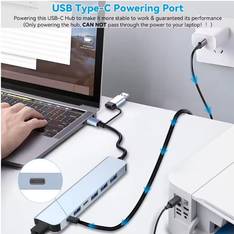 USB C Hub USB Splitter 8 in 1  - Usb Hub Type C recensione e prezzo