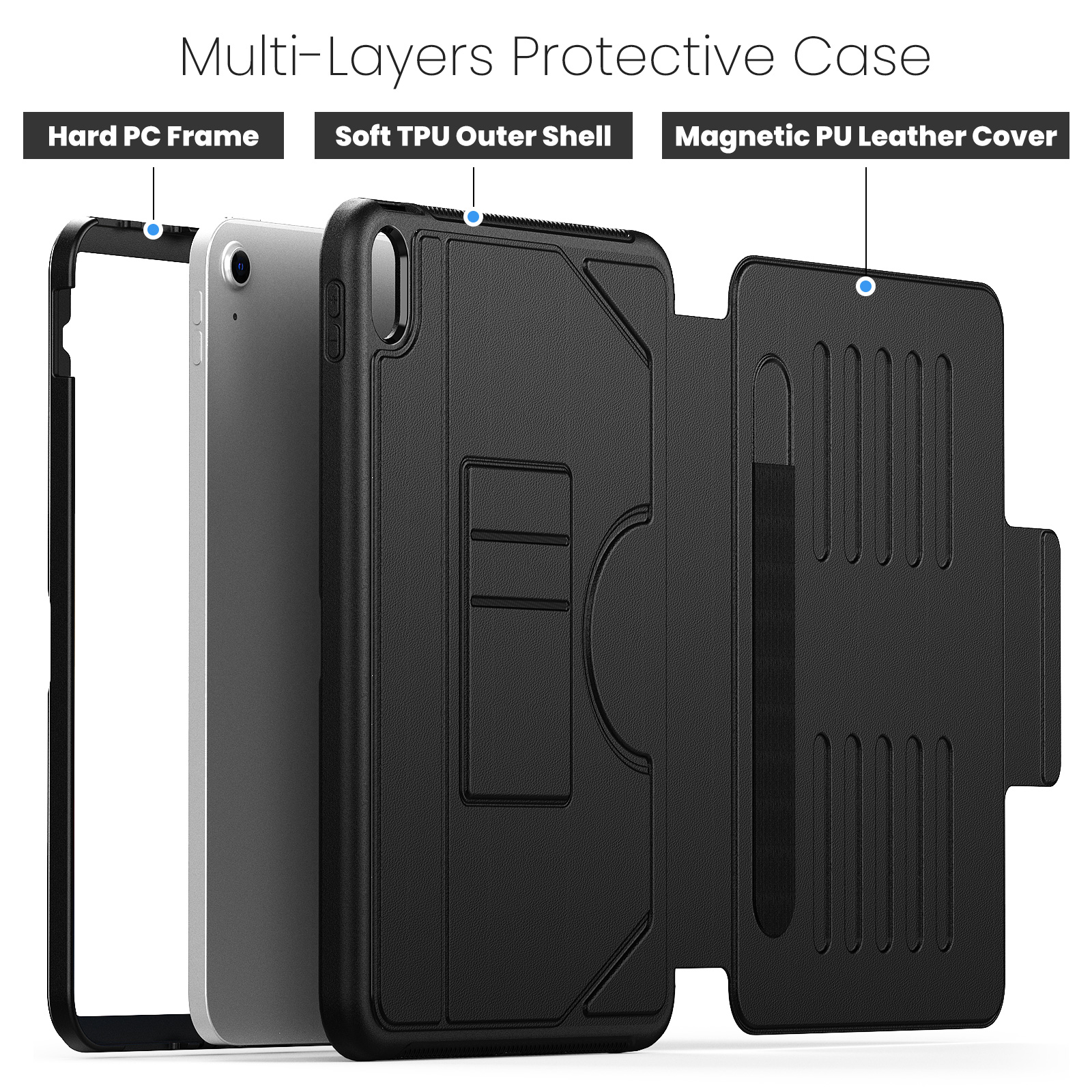 Rugged Smart Case For iPad A16 - Ipad Cover Folio recensione e prezzo