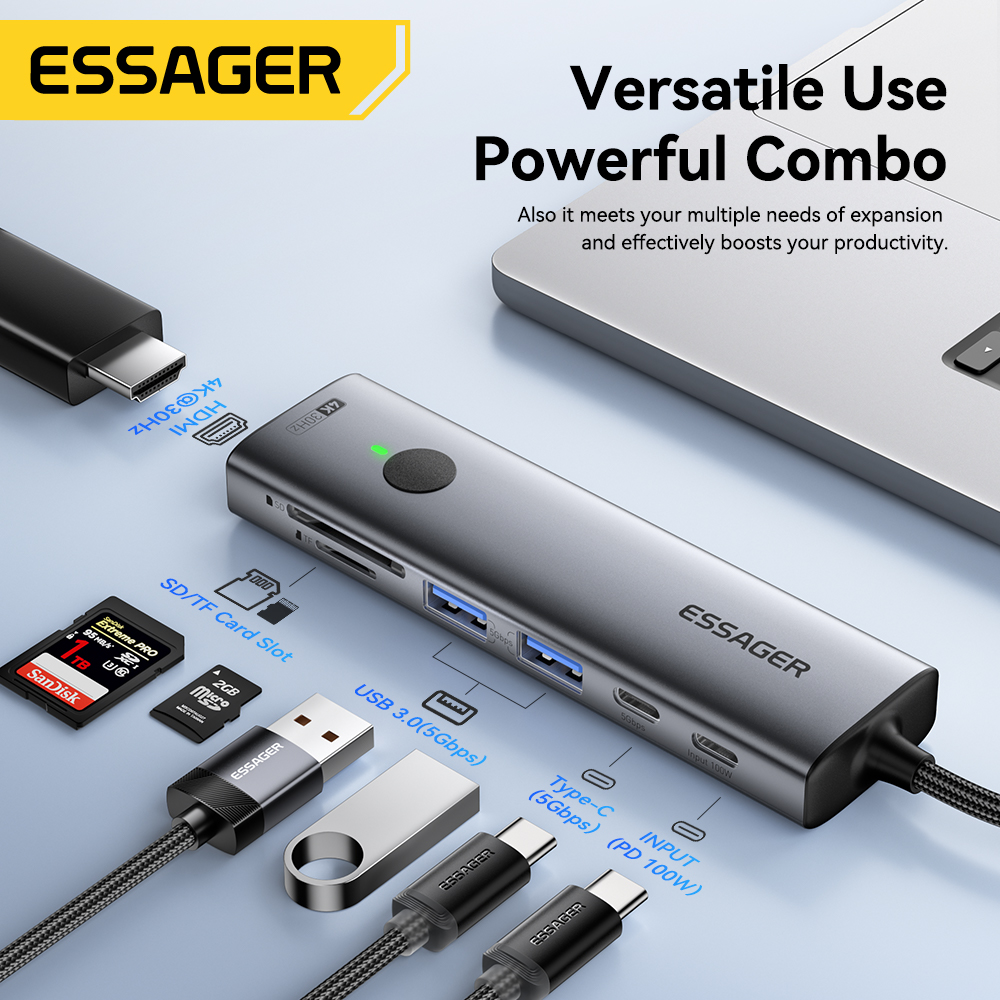 Essager USB C HUB 4K 7-in-1 Ty - Usb Hub Type C recensione e prezzo